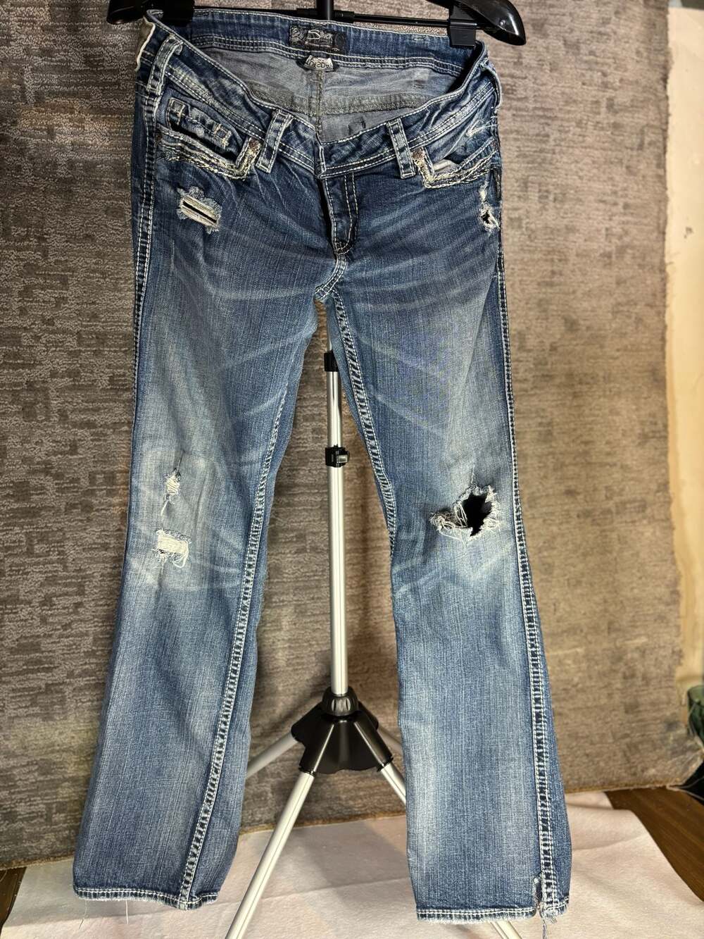 Silver Jeans Co. Tuesday Bootcut Distressed Denim‎ Jeans